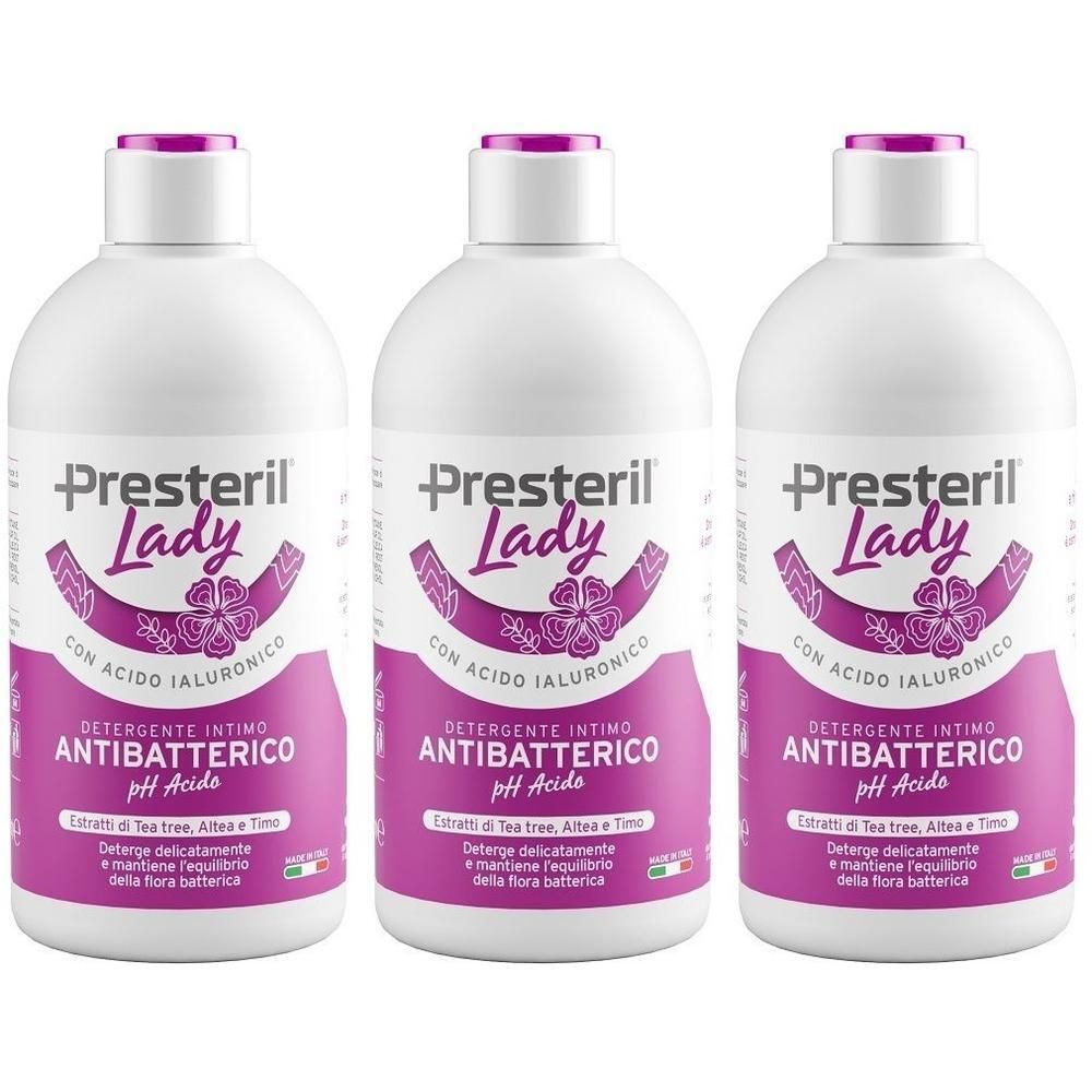 Lady Presteril Detergente Intimo Antibatterico pH Acido 3x500 ml