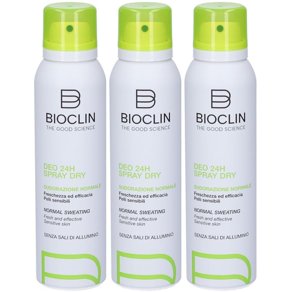 Bioclin Deo 24H Spray Dry Sudorazione Normale 3x150 ml