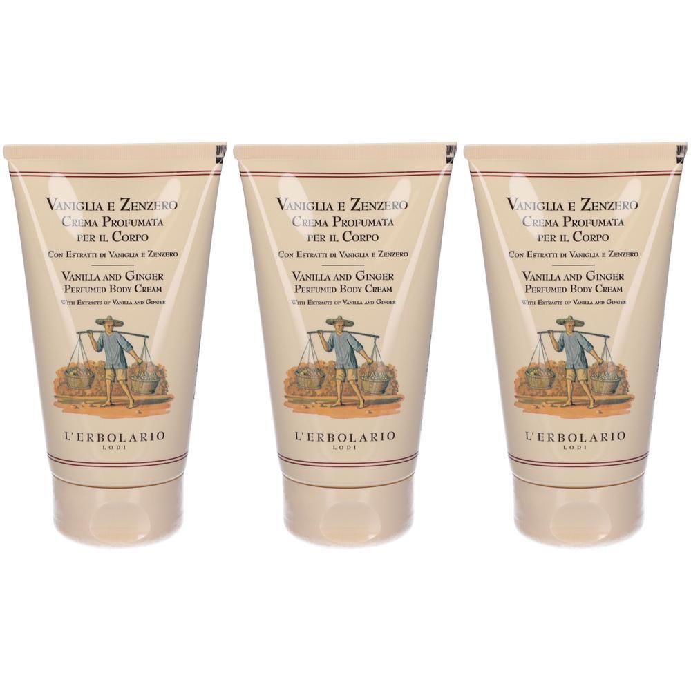 L´Erbolario Crema Profumata per il Corpo Vaniglia e Zenzero 3x150 ml