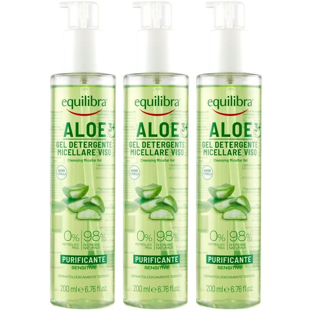 Equilibra® Aloe Gel Detergente Micellare Viso 3x200 ml