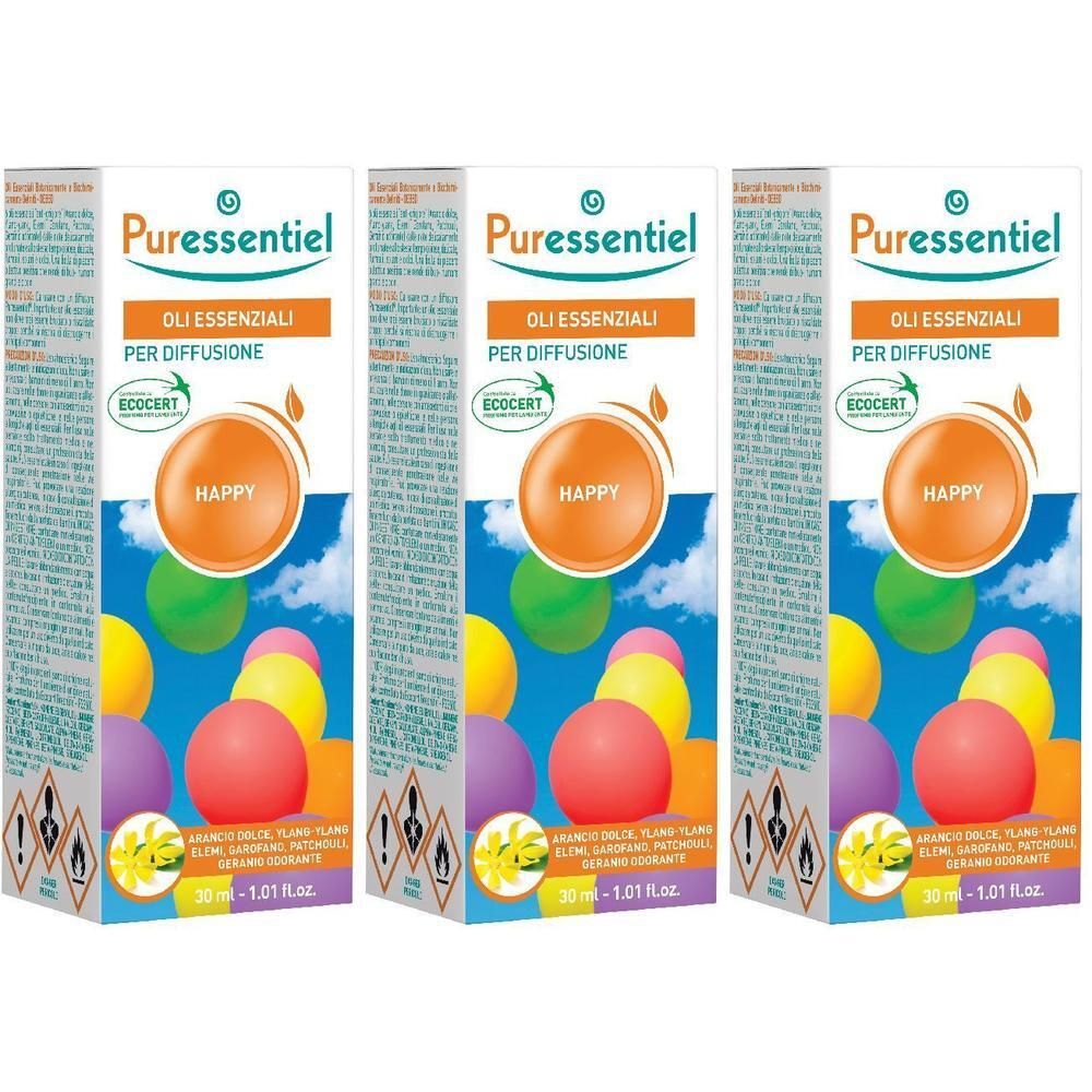 Puressentiel Oli Essenziali per Diffusione Happy 3x30 ml