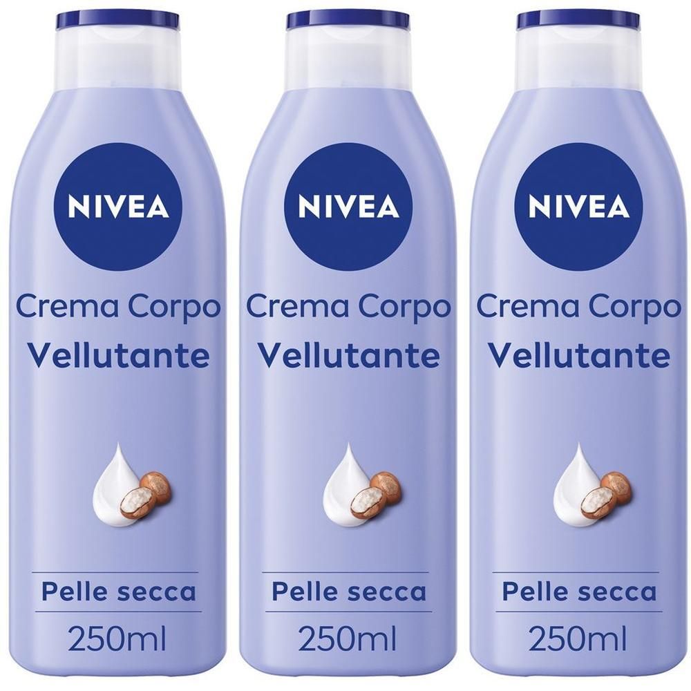 Nivea Crema Corpo Vellutante 250 ml, corpo idratante 72 ore e vellutan