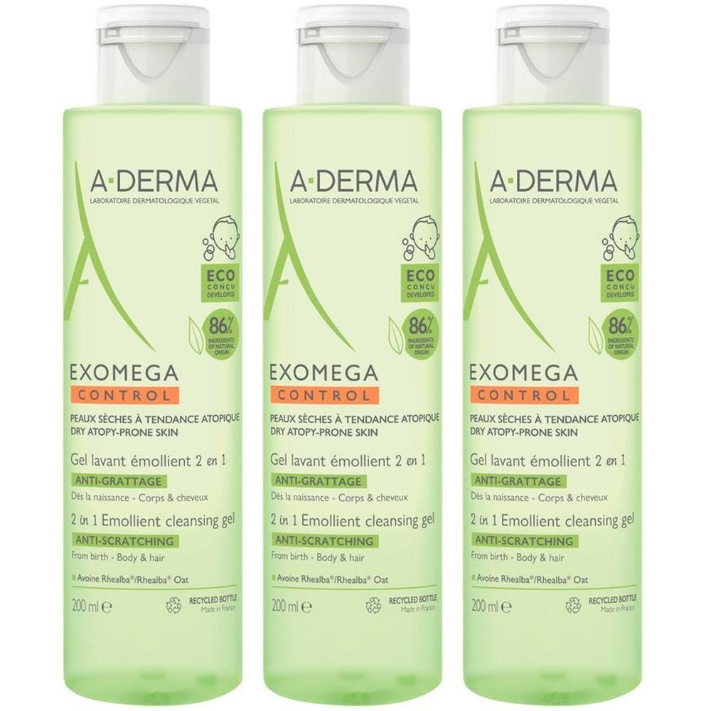 A-Derma Exomega Control Gel Detergente Emolliente 2 in 1 (viso, corpo,