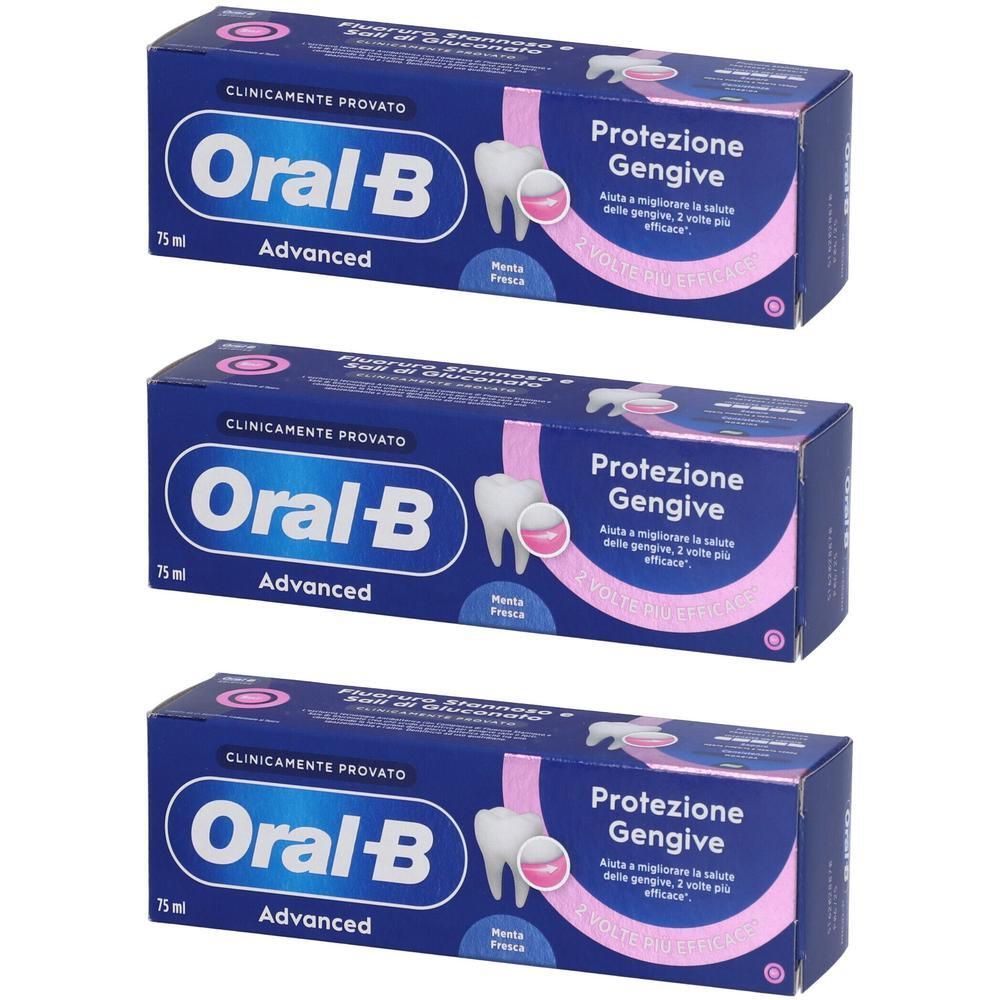 Oral-B Advanced Dentifricio Protezione Gengive 3x75 ml
