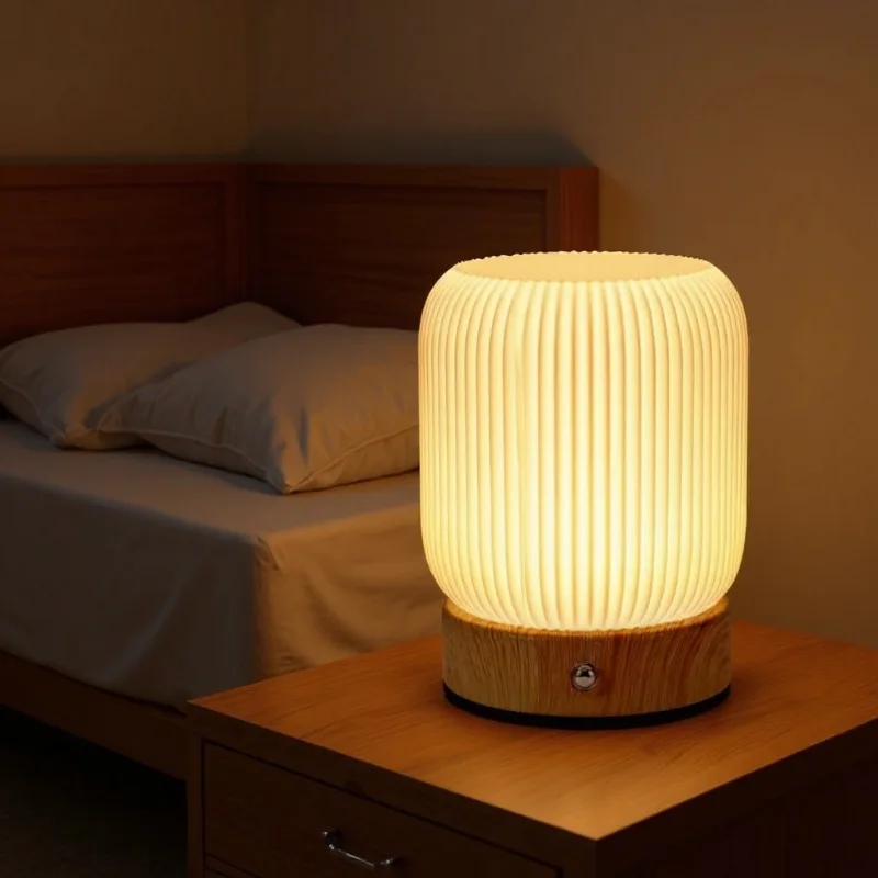 Nachtlicht Touch-Lampe für Schlafzimmer Wohnzimmer Tragbare Dimmbare 3-Farbtemperaturen Nachttischlampen Wiederaufladbare Tischleuchten
