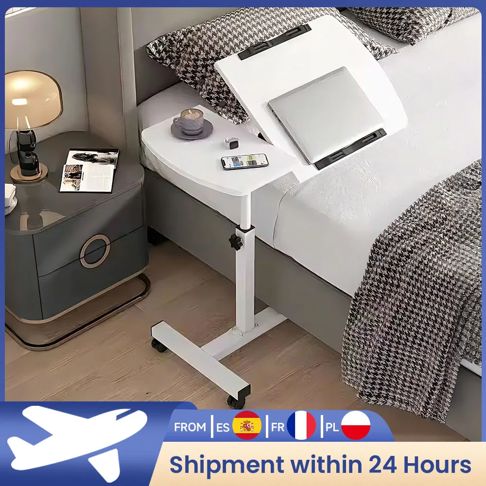 Computer-Schreibtisch Klappbarer C-Rahmen-Design Tischständer mit 360°-Drehung ° Drehbare Räder, 23,6-37,4 Zoll höhenverstellbarer Roll-Laptoptisch, um 180 Grad neigbarer Bett-Beistelltisch