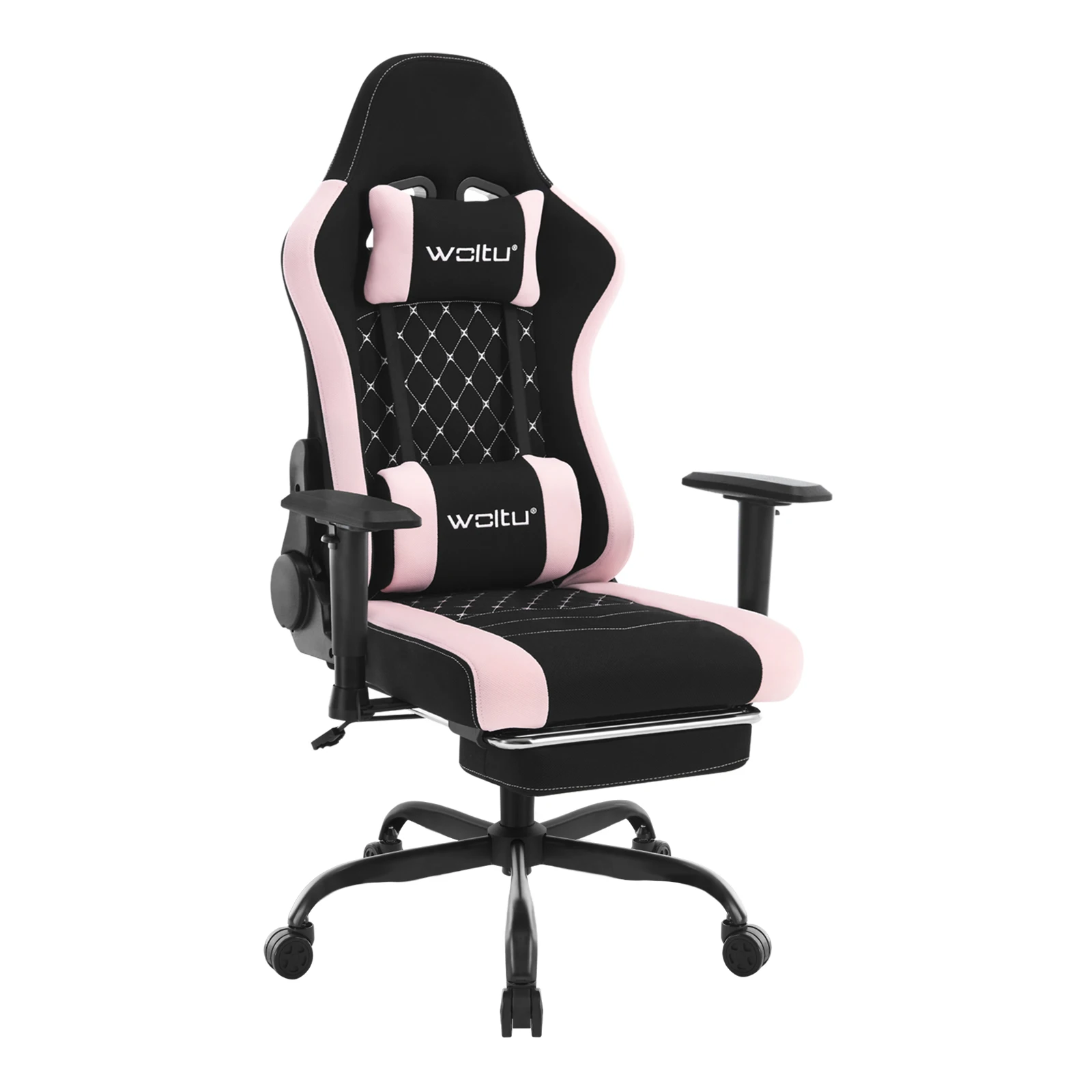 WOLTU Massage-Gaming-Stuhl, ergonomischer, höhenverstellbarer Büro-Sessel mit Kopfstütze, Fußstütze, Netz-Computerstuhl, Drehstuhl