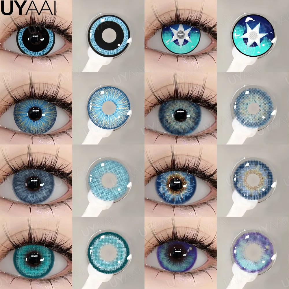 UYAAI Cosplay Kontaktlinsen Kosmetik Farbige Schüler Owen Kontakte Schönheit Frauen Make-Up Blaue Linse Augen Kontakt Cosplay Schüler Image