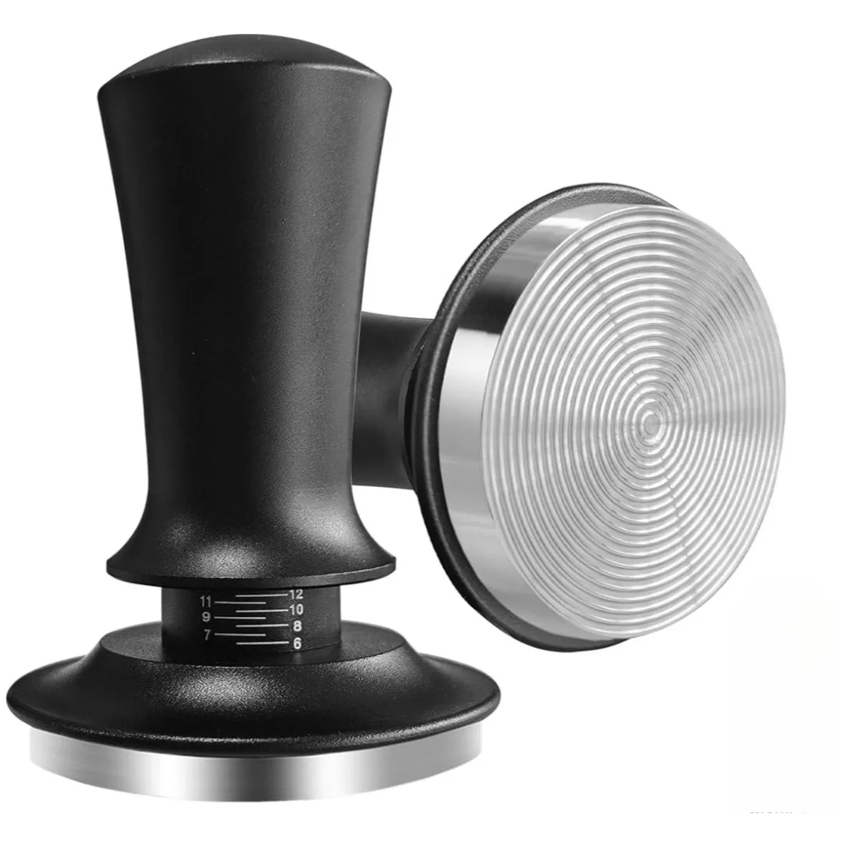 51/ 53/58mm Schwarz Kaffee Hand Tamper Edelstahl Basis Professionelle Espresso Presse für Kaffeemaschine Barista Werkzeug Image