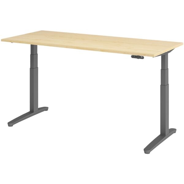 HAMMERBACHER Schreibtisch höhenverstellbar (elektrisch) »Alicante« 180 cm Gestell graphitfarb Ahorn/Graphit, 180x129x80 cm Image