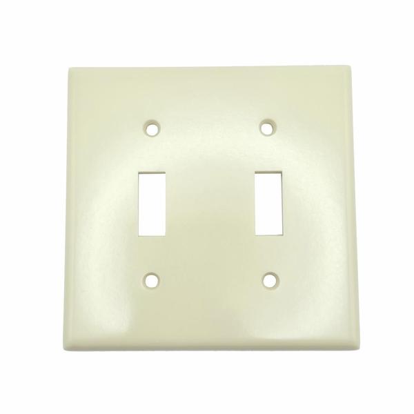 Leviton 15123 - LEVITON 001-86009 DOUBLE SWITCH IVORY WALL PLATE 2 Gang Ivory Toggle Double Switch Thermoset Standard Size Leviton Wallplate