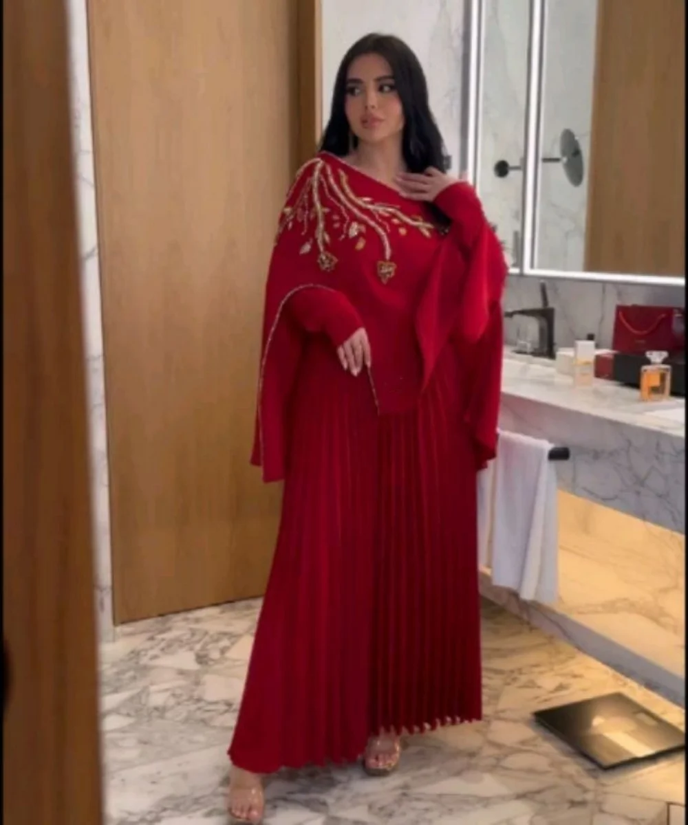 Customized Chinese Style Jersey Sequined Pattern A-line Off-the-shoulder Midi Dresses Bespoke Occasion Homecoming Formal