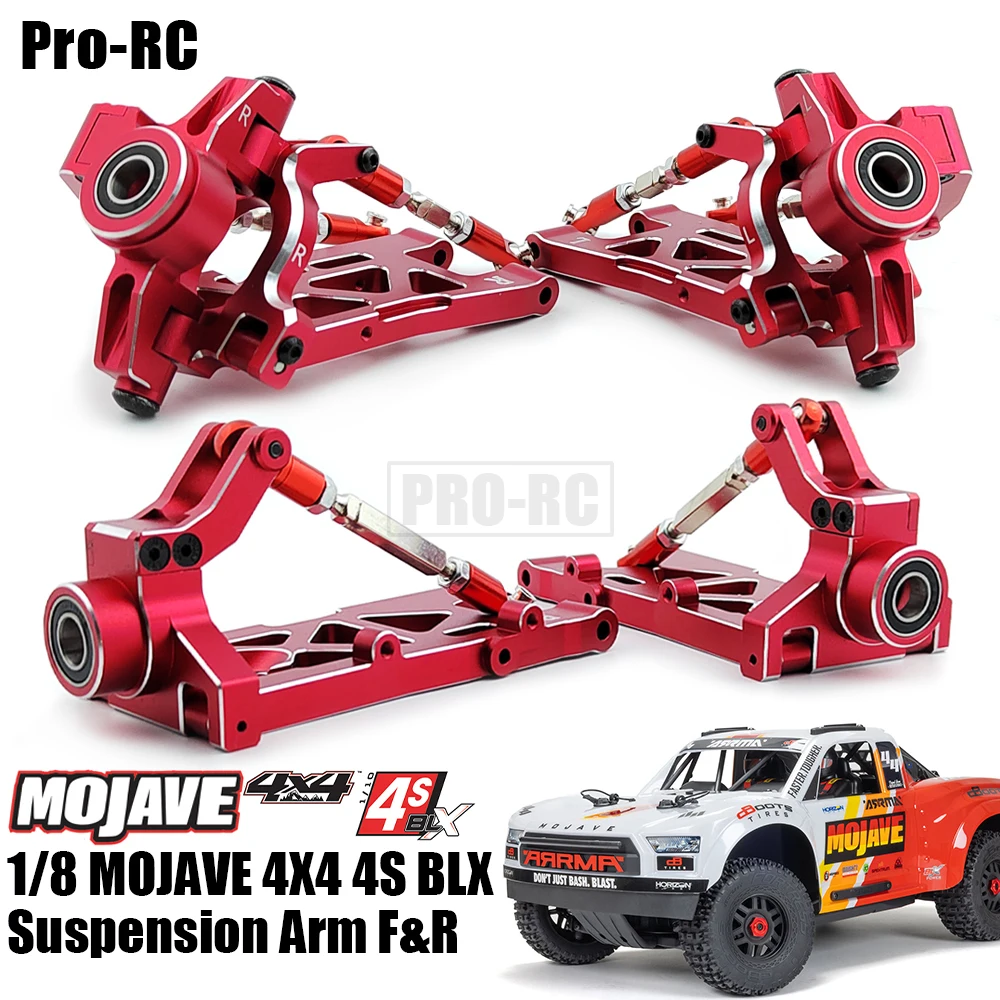 For Arrma 1/8 MOJAVE 4X4 4S BLX Suspension Arms C-Hubs Steering Block Set w/ Hub Bearings Alloy Aluminum Upgrade Part