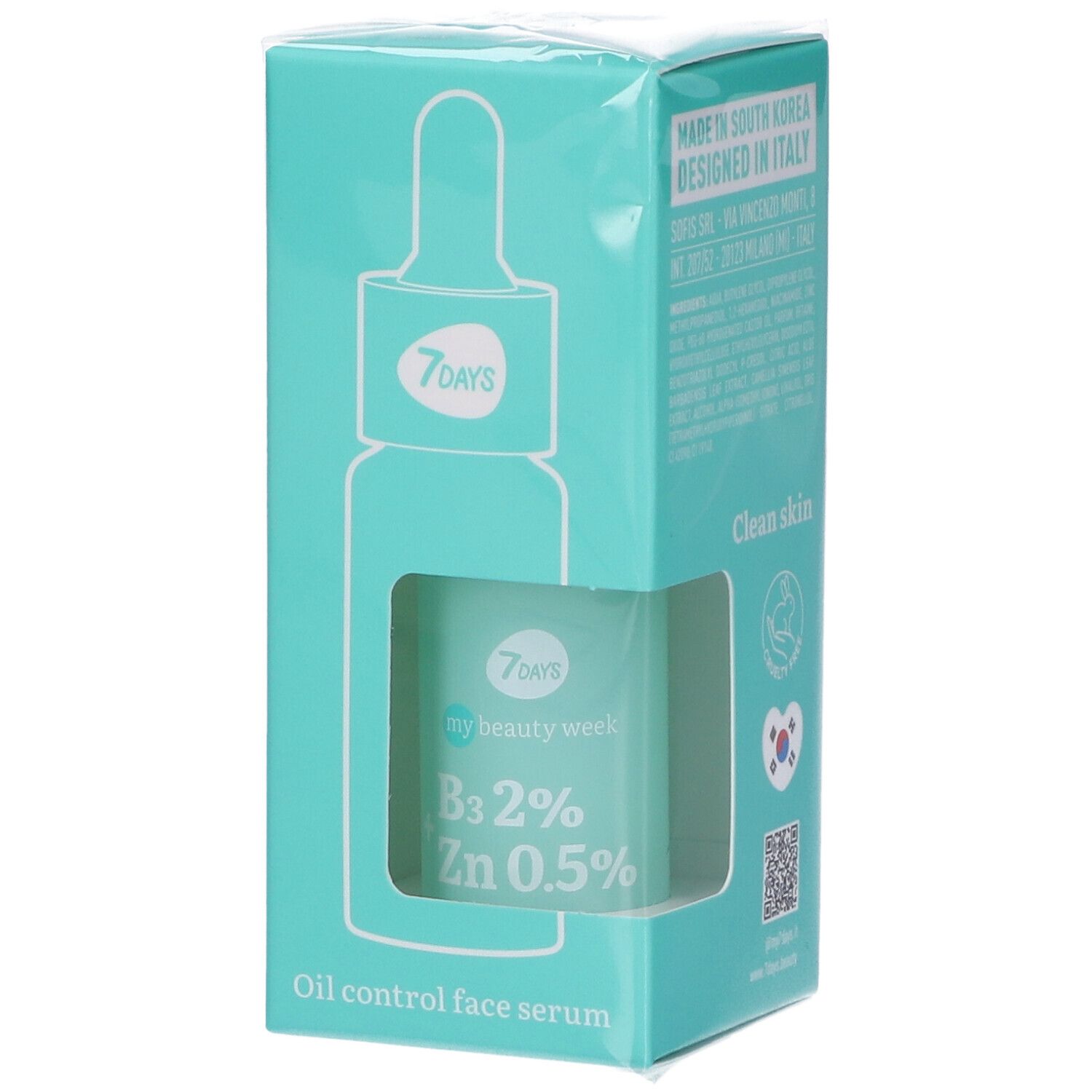 7Days My Beauty Week B3 2% + Zn 0,5% Oil Control Face Serum 1 pz Soluz