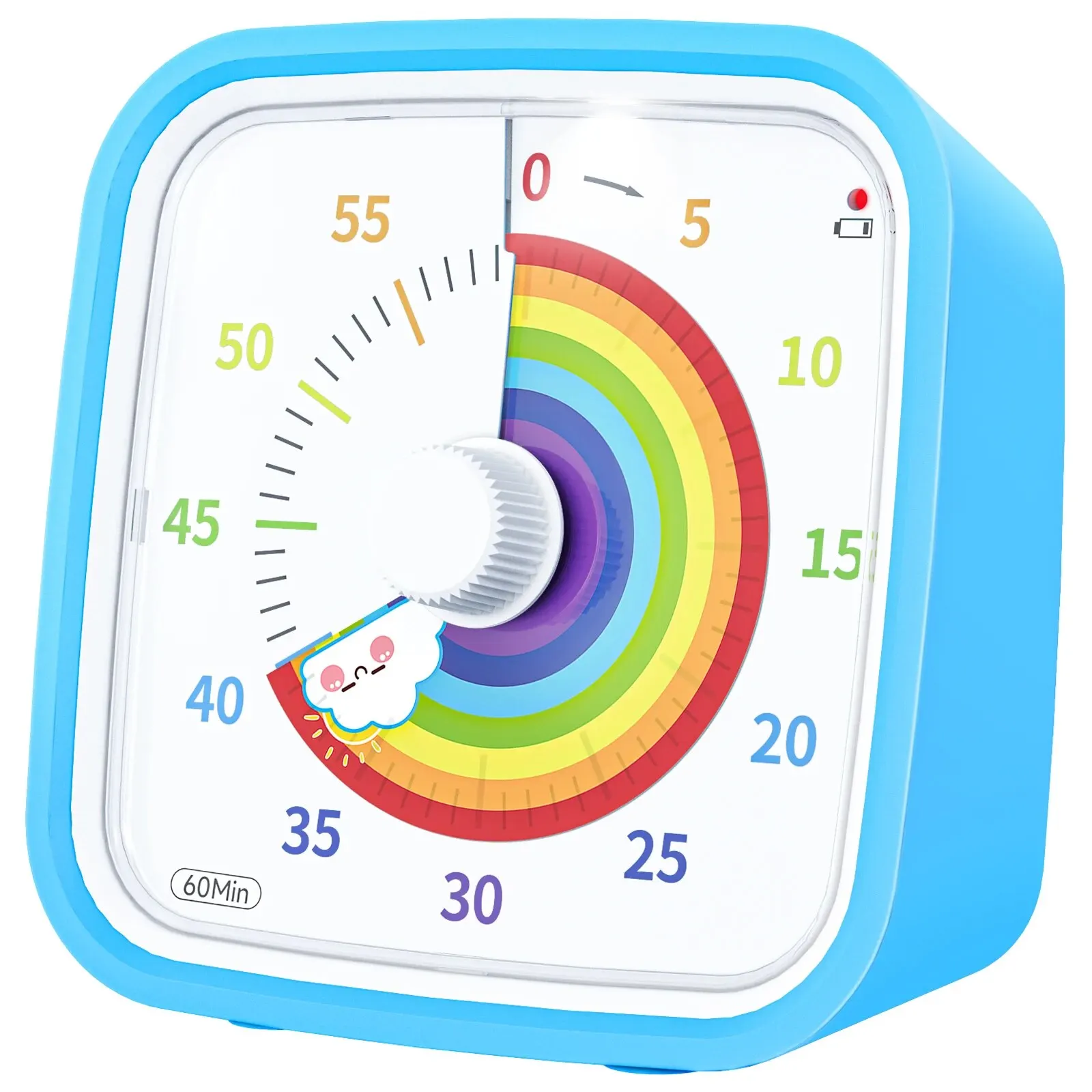 Yunbaoit Rainbow Disk Visueller Timer mit Schutzhülle, 60-Minuten-Countdown-Timer für Kinder und Erwachsene Image