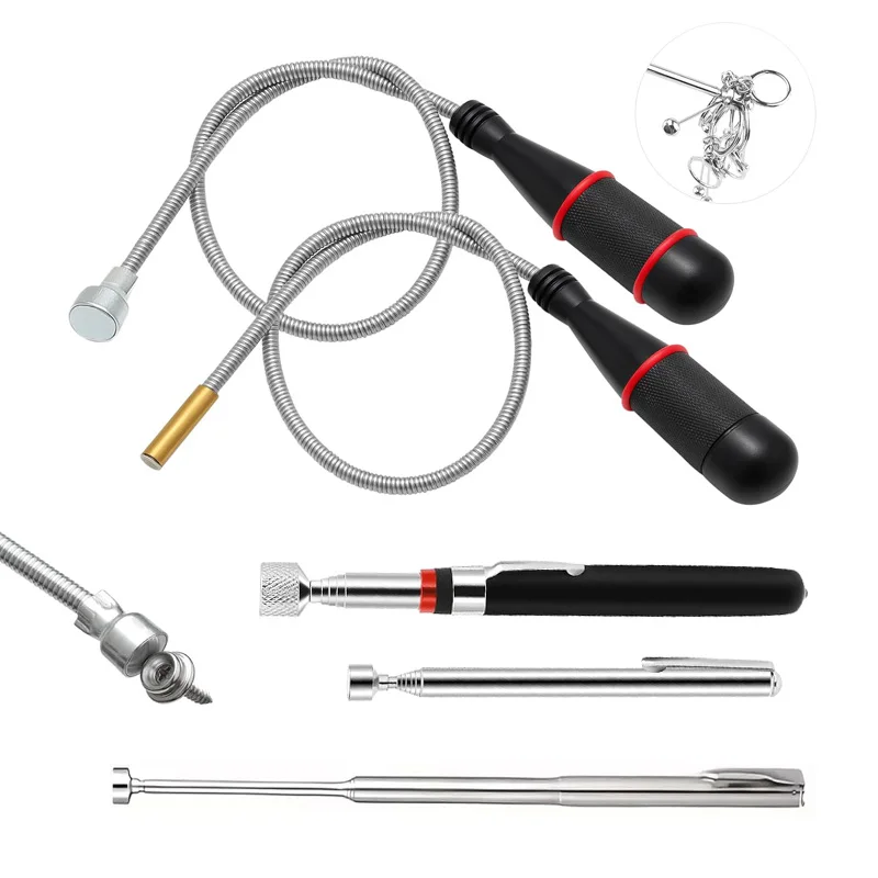 Teleskopisches Magnetisches Greifwerkzeug mit Klauenfänger Flexibler Ausziehbarer Magnetischer Greifer für Autoreparaturen 1-3 Stück Optional Image