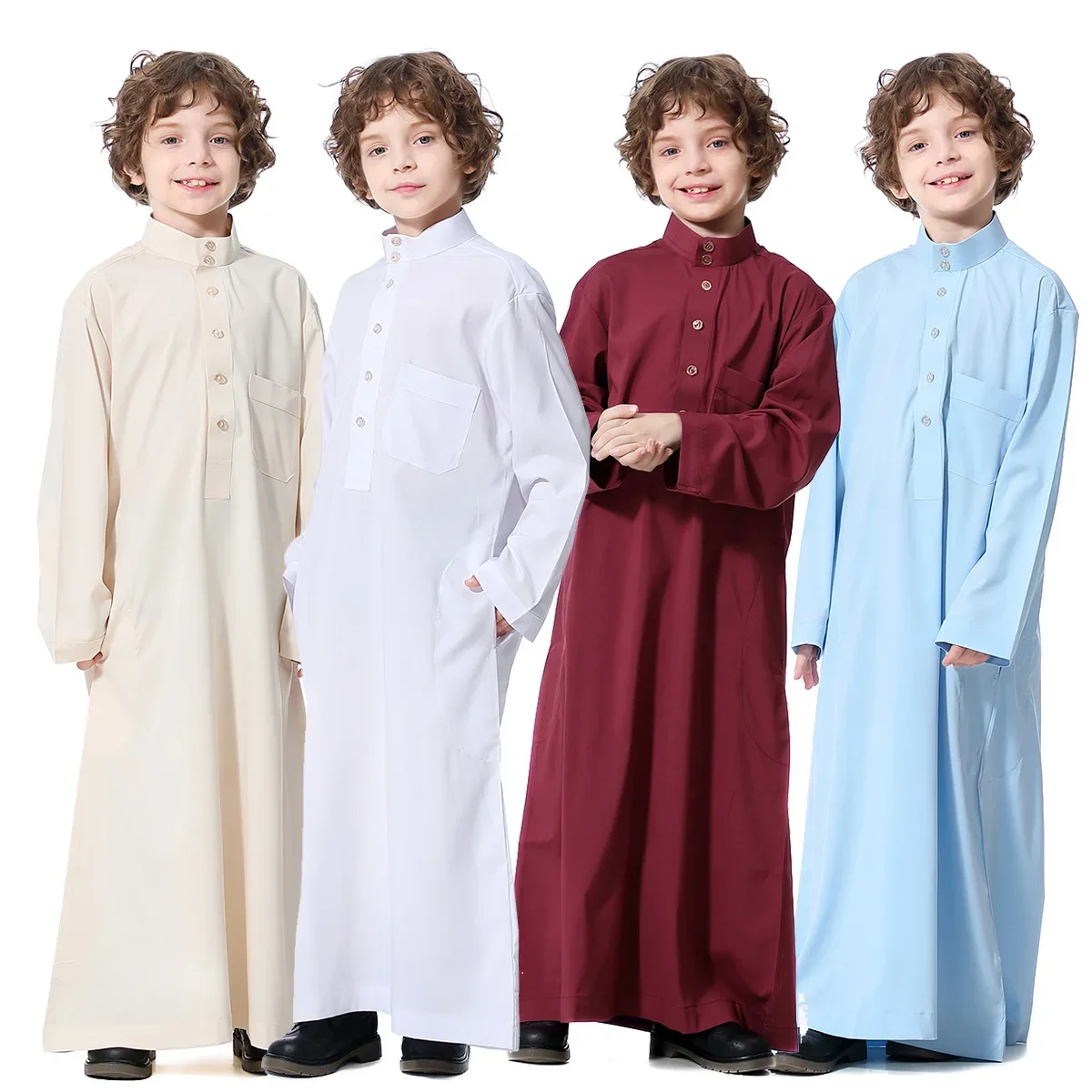Abaya Dubai Lange Robe Jungen Jilbab Khimar Türkei Ramadan Muslimische Kleidung Kaftan Marokkanischer Islam Hijab Abayas Arabische islamische Kleidung Image