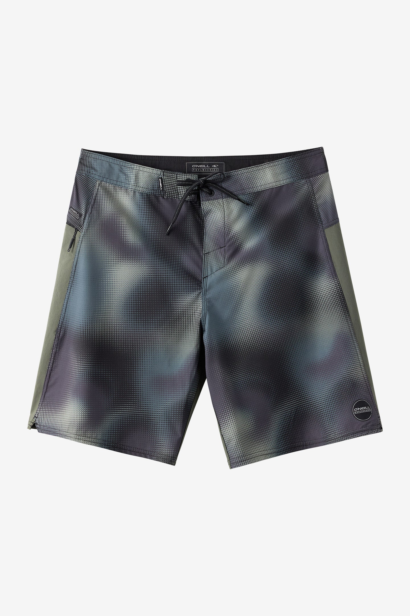 O'Neill Men's Hyperfreak Trvlr Tech Enduro 19"" Board Shorts in Dark Slate, Size 31, Elastane/Nylon/Polyamide