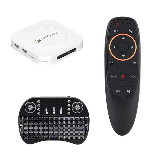 H96 Max Android 14 TV-Box, 8K Ultra HD Smart-Streaming-Media-Player, Google Assistant Sprachfernbedienung, unterstützt Netflix, YouTube, Prime Video und Disney, weiße 8K UHD Heimkino-Systembox für Image