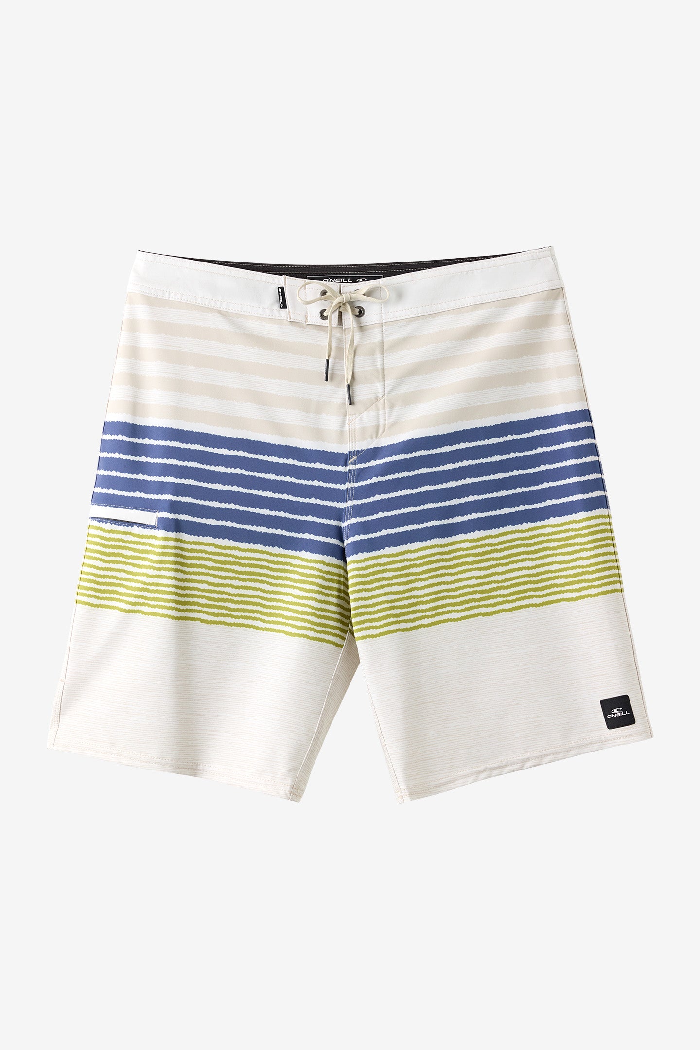 O'Neill Men's Hyperfreak Heat Stripe 20"" Board Shorts in Lt Khaki, Size 31, Elastane/Polyester