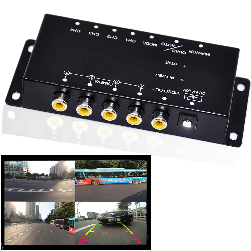 Auto Wayfeng WF Switch Box 4 Kanäle verfügbare Steuerung für Auto-Rückfahrkamera Video Vorderseite Rückfahrkamera Einparkhilfe Image