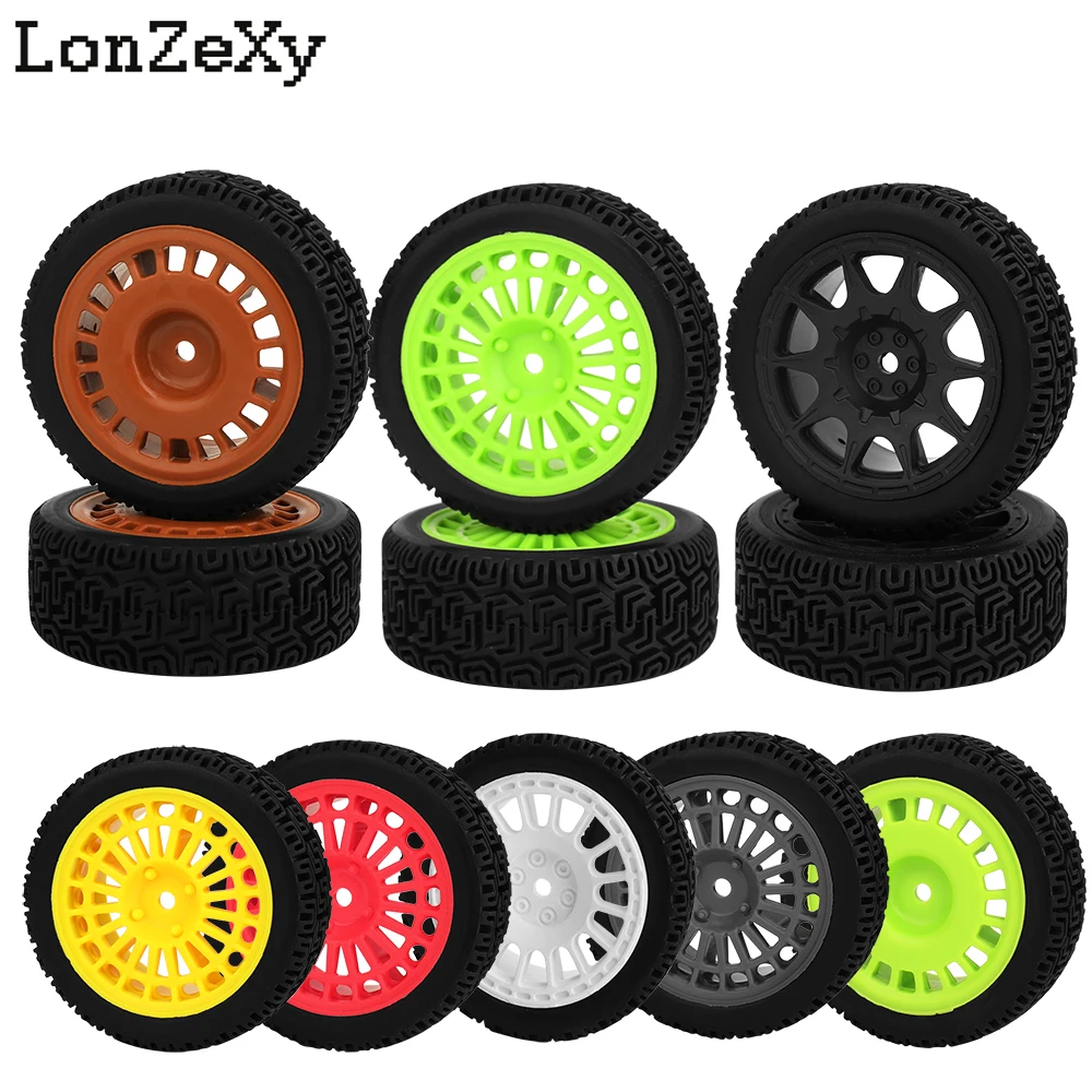 4 Teile/los RC Modell Auto 1/10 Flache Laufende Straße Racing Reifen für TT01 Starken Grip und Tragen-beständig 70mm Nylon Hub Ersatz Image