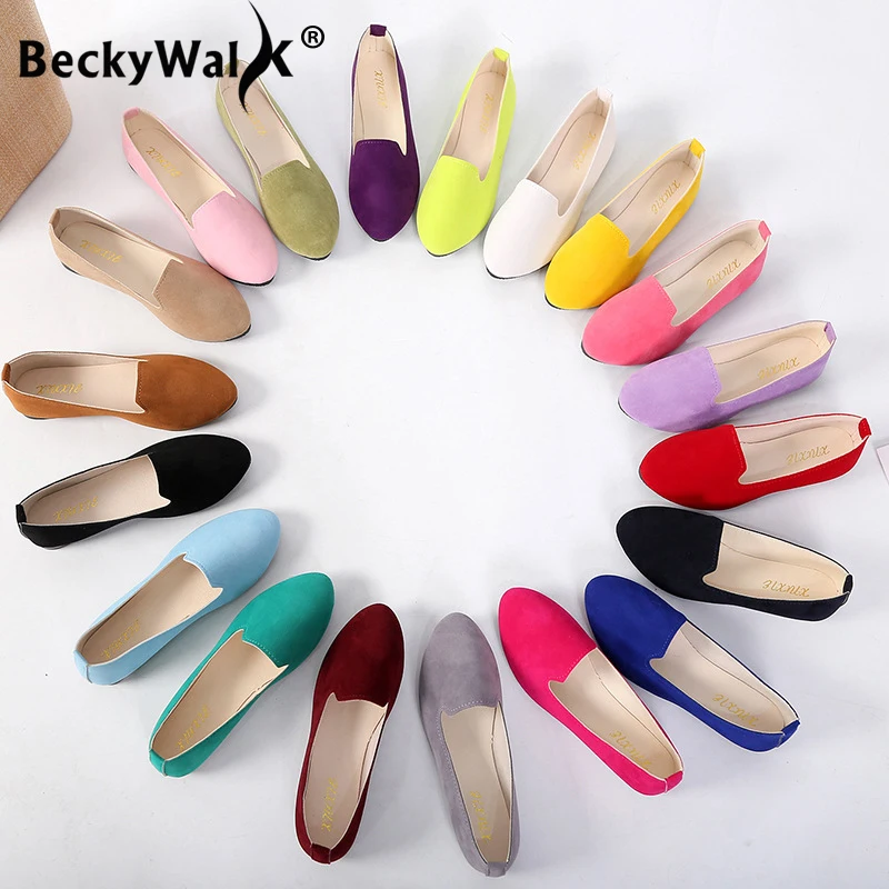 2025 frühling Damen Schuhe Frauen Wohnungen Schuhe Frau Slip Auf Candy Farbe Wildleder Arbeit Faulenzer Herbst Casual frauen Schuhe WSH 2216