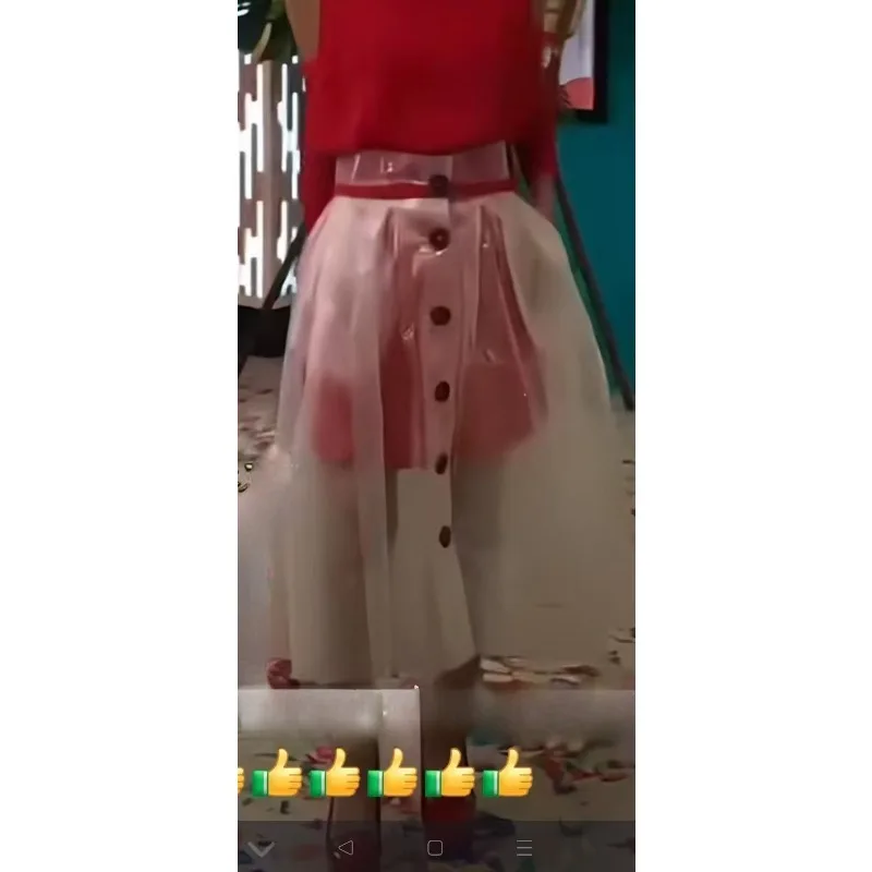 Jupe trapèze transparente en PVC pour femme, tenue de scène, vêtement de performance de danse, robe de mode imperméable