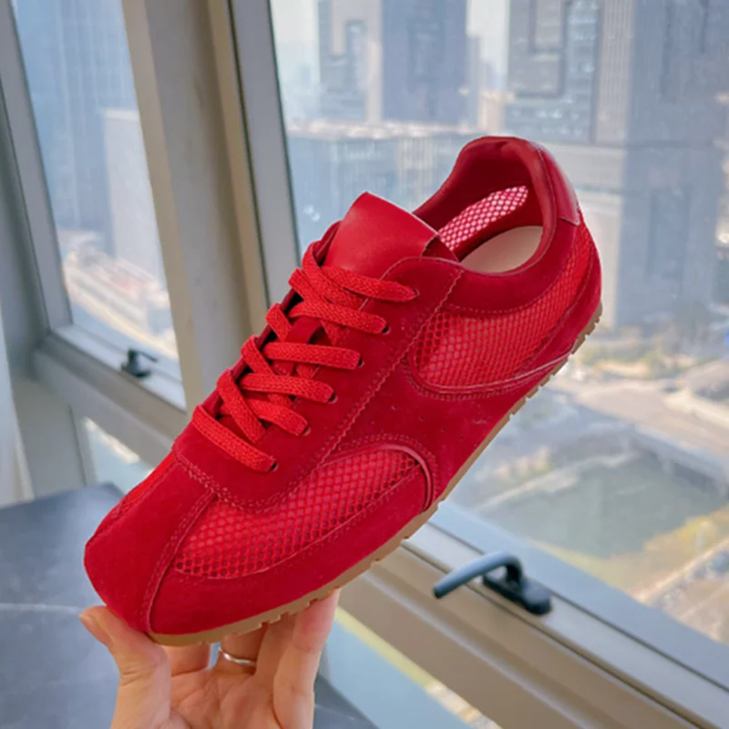 Damen-Turnschuhe aus Mesh, 2026, neue Sommer-Deutsche Trainingsschuhe für Damen, große flache Damenschuhe