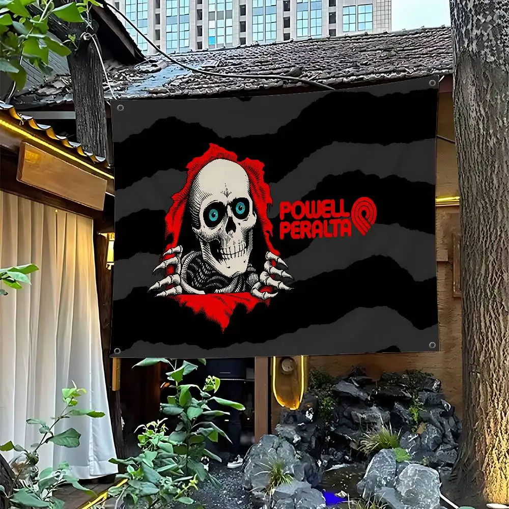 Skateboard P-Powells Wing Skull P-Peraltas Hochwertige Druck-Werbeflagge Firmen-Partybanner