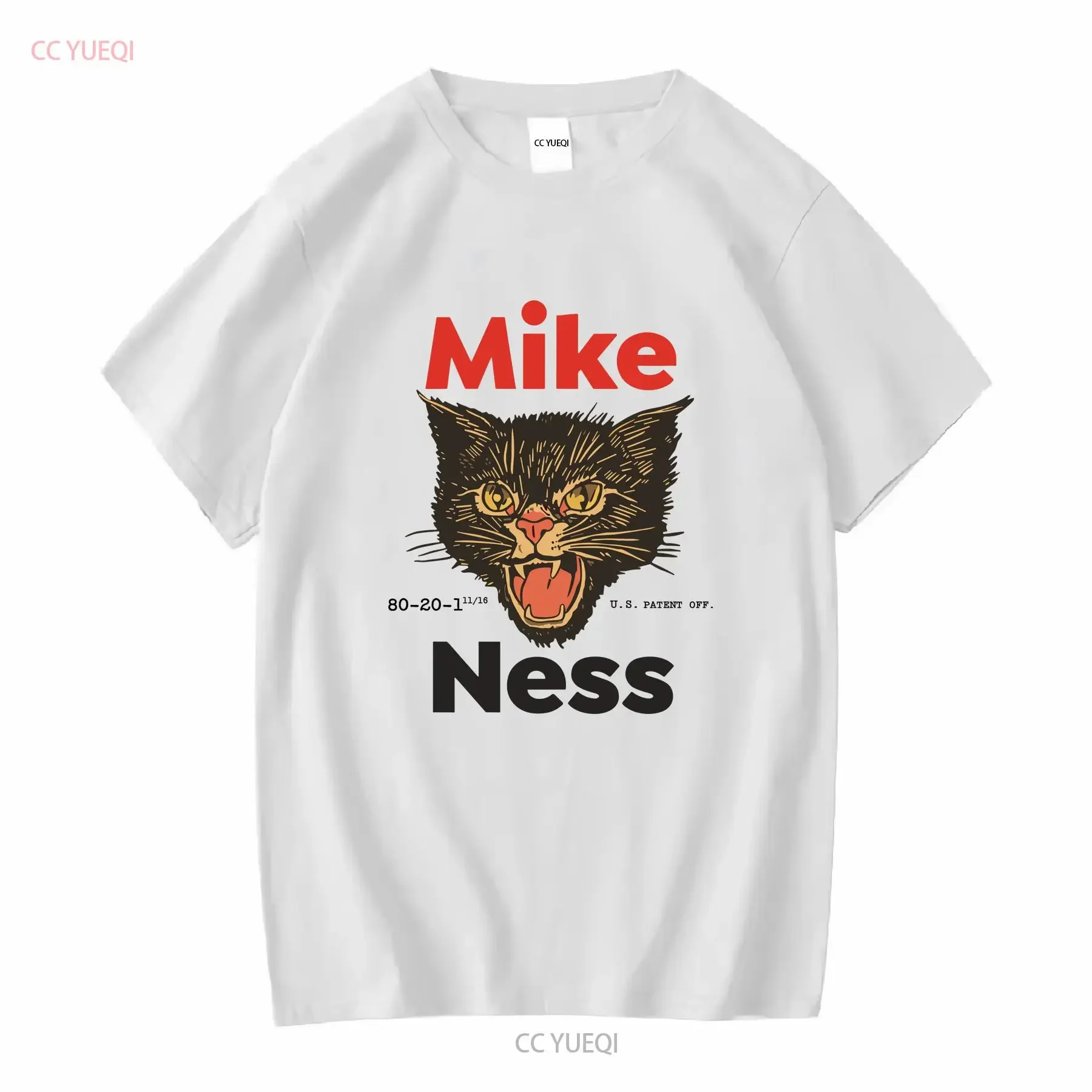 MIKE NESS Lustige Katze Social Distortion Gelb Alle Größen Herren T-Shirt FA527 lange Ärmel Vintage gewaschen bequem weich lässig