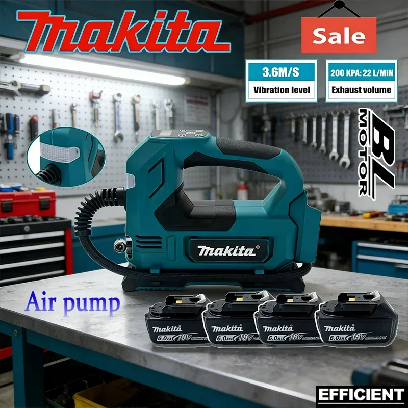 Makita Tragbarer Kabelloser Reifenfüller Elektrische Luftpumpe 18V Akku Handluftkompressor für Auto Fahrrad Reifen Ball Image