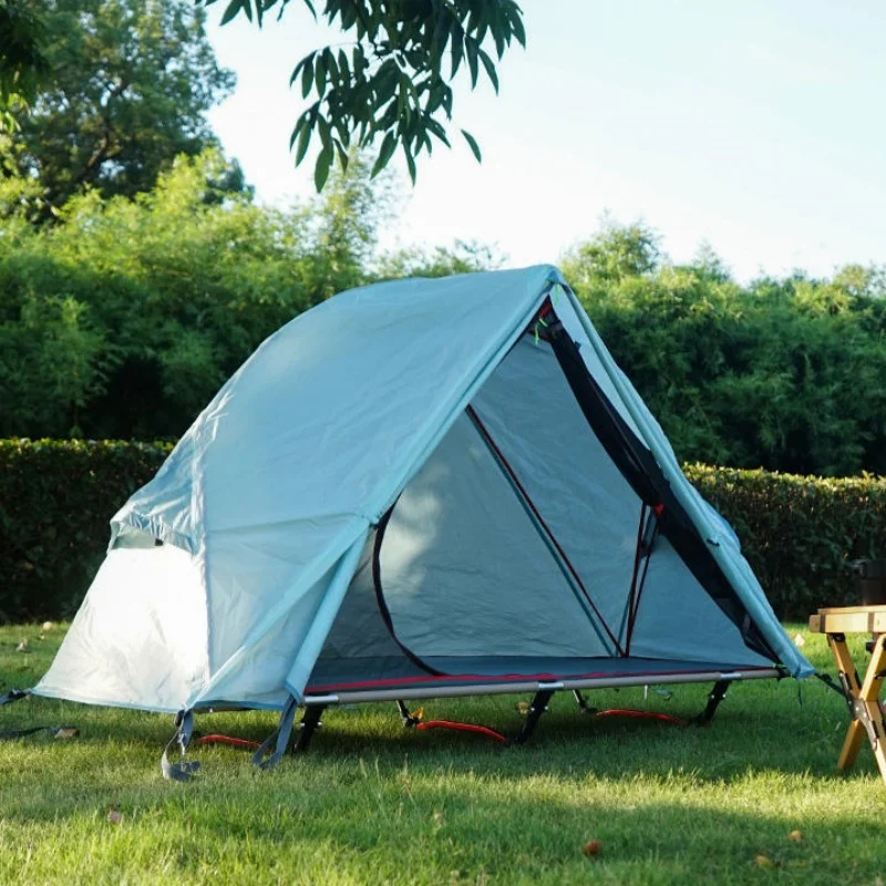 Schneller Einbau von ab dem Boden, Campingzelt, Einzelperson, Stange aus Aluminiumlegierung, mückensicher, regensicher, Angelunterstand, tragbar, faltbar Image