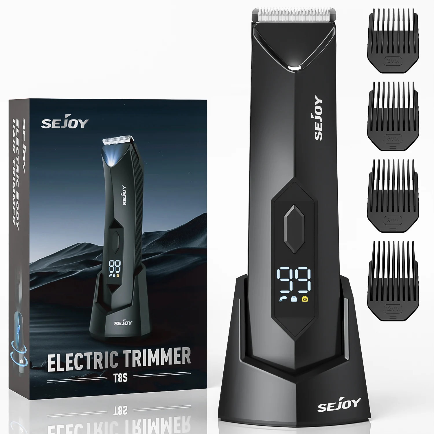 Sejoy T8S Elektrischer Intimhaartrimmer für Männer, Wiederaufladbarer Körpergroomer & Wasserdichter Schamhaartrimmer Image