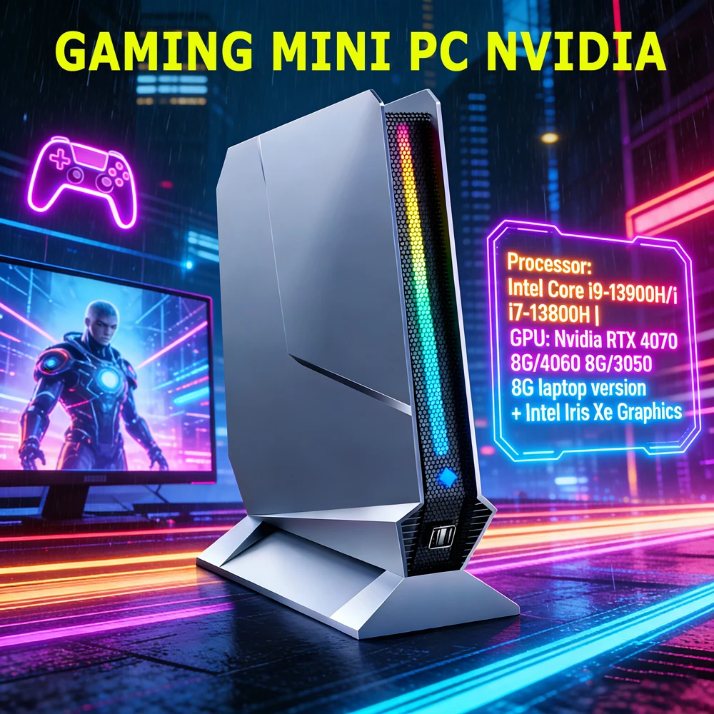 13th Gen i9-13900HX i7 13800H Geforce RTX 4070 4060 8G GDDR6 Gaming AI PC RGB Lighting HDMI 2.0/DP2.0/WiFi 6E Desktop Computer