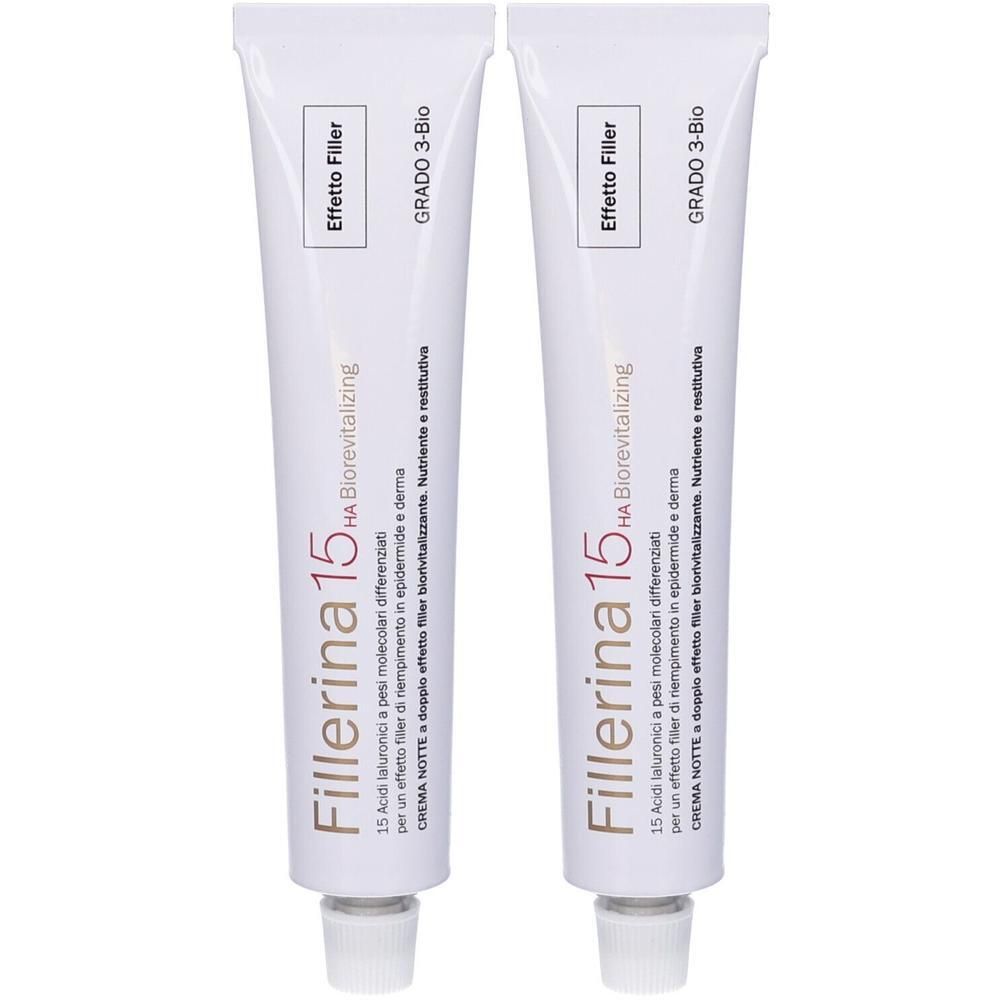 Fillerina 15 Ha Biorevitalizing Crema Notte Grado 3 Bio Tubo 50 ml 2x5