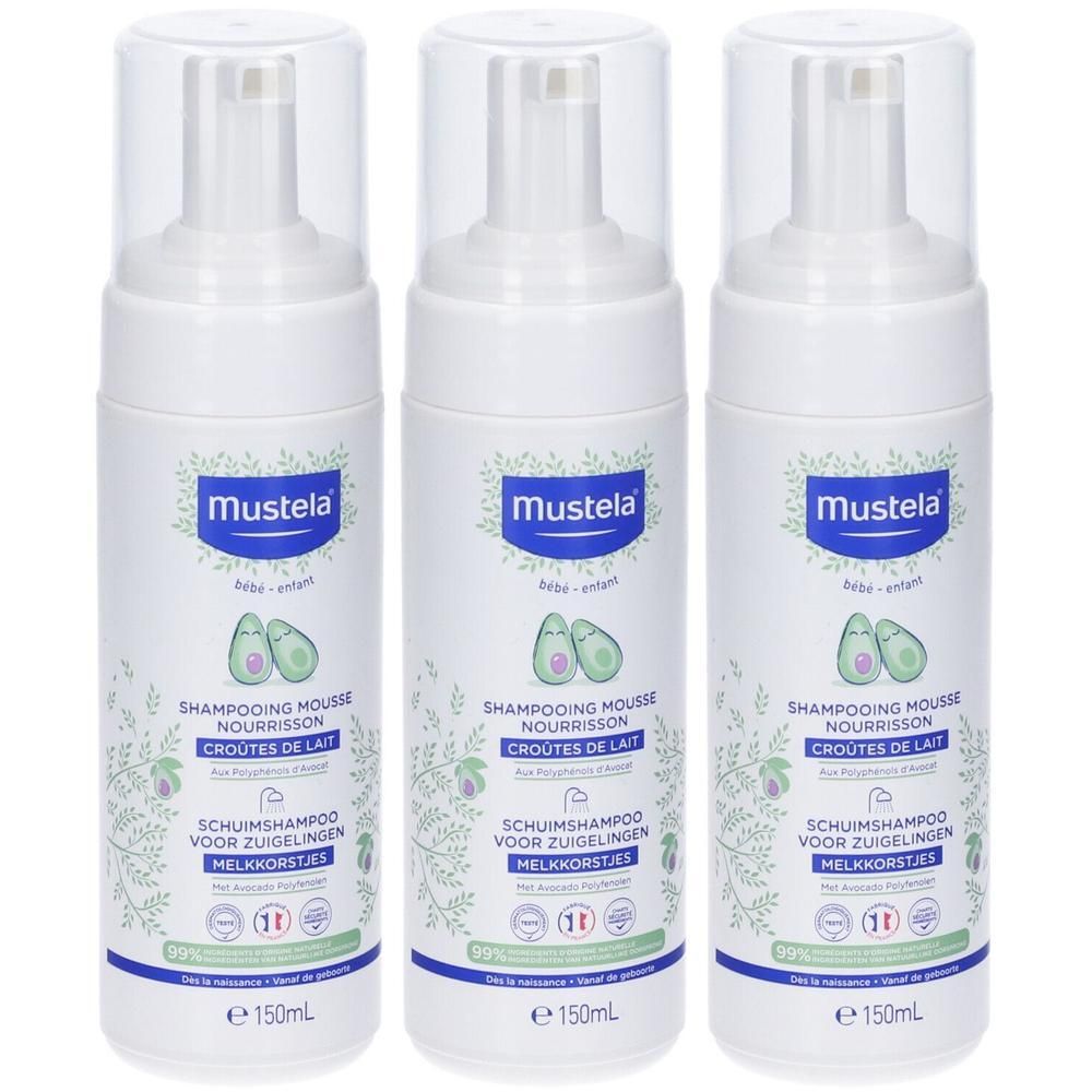 Mustela® Shampoo Mousse Detergente Crosta Lattea 3x150 ml