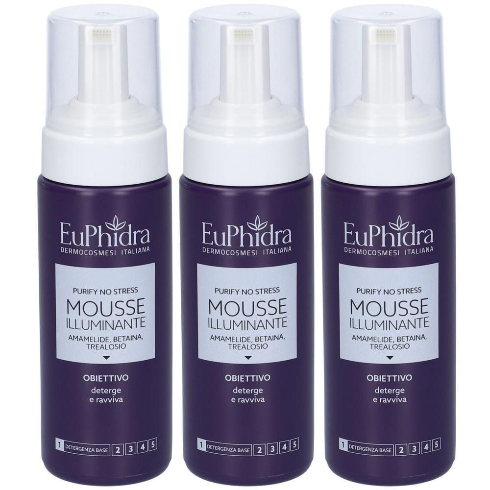 Euphidra Mousse Illuminante Purify No Stress 3x175 ml