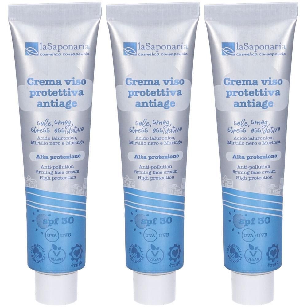 Crema Viso Protettiva Anti Age Spf 30 3x40 ml