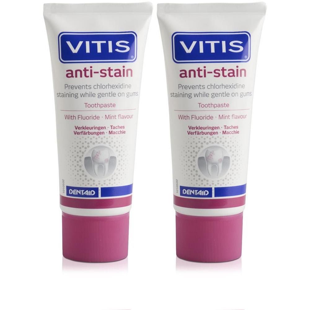 Vitis Anti-Stain Dentifricio Antimacchia 2x50 ml