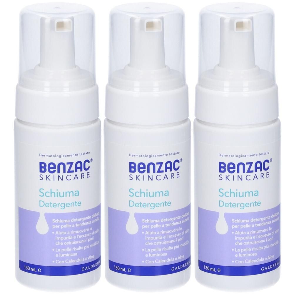 Benzac Skincare Schiuma Detergente 3x130 ml