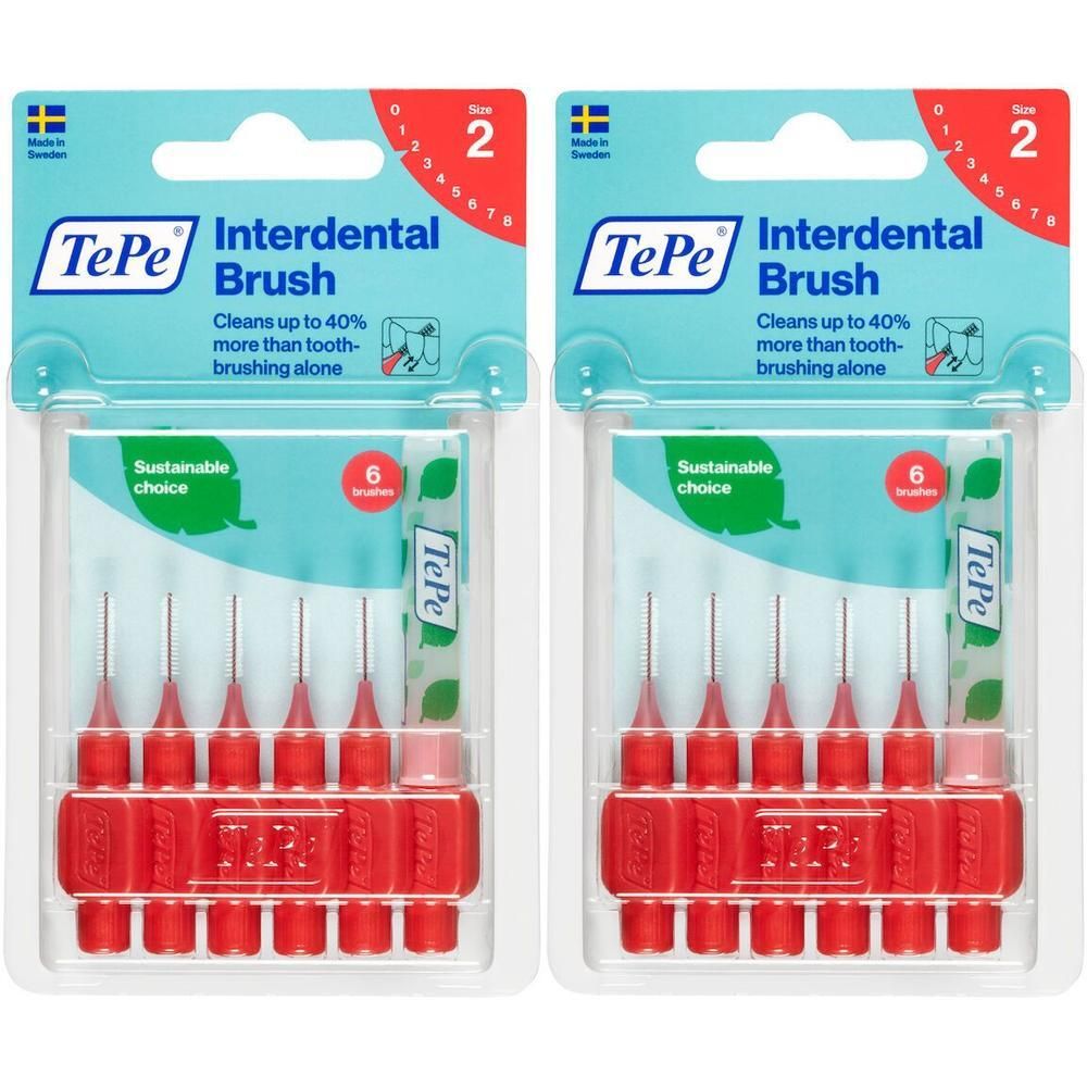 TePe® Original Rosso Scovolino Interdentale blister ISO 2 - 0,5 mm 2x6