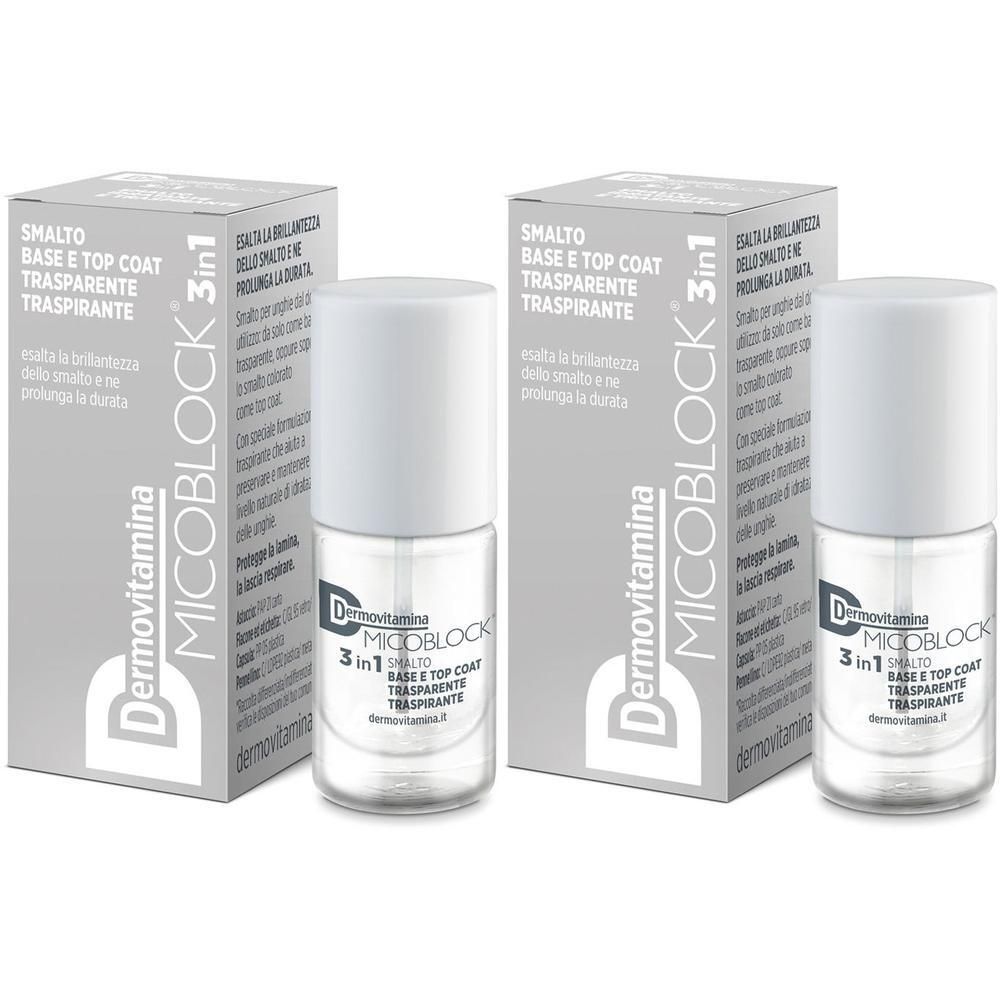 Dermovitamina Micoblock® 3 in 1 Smalto Base e Top Coat 2x5 ml
