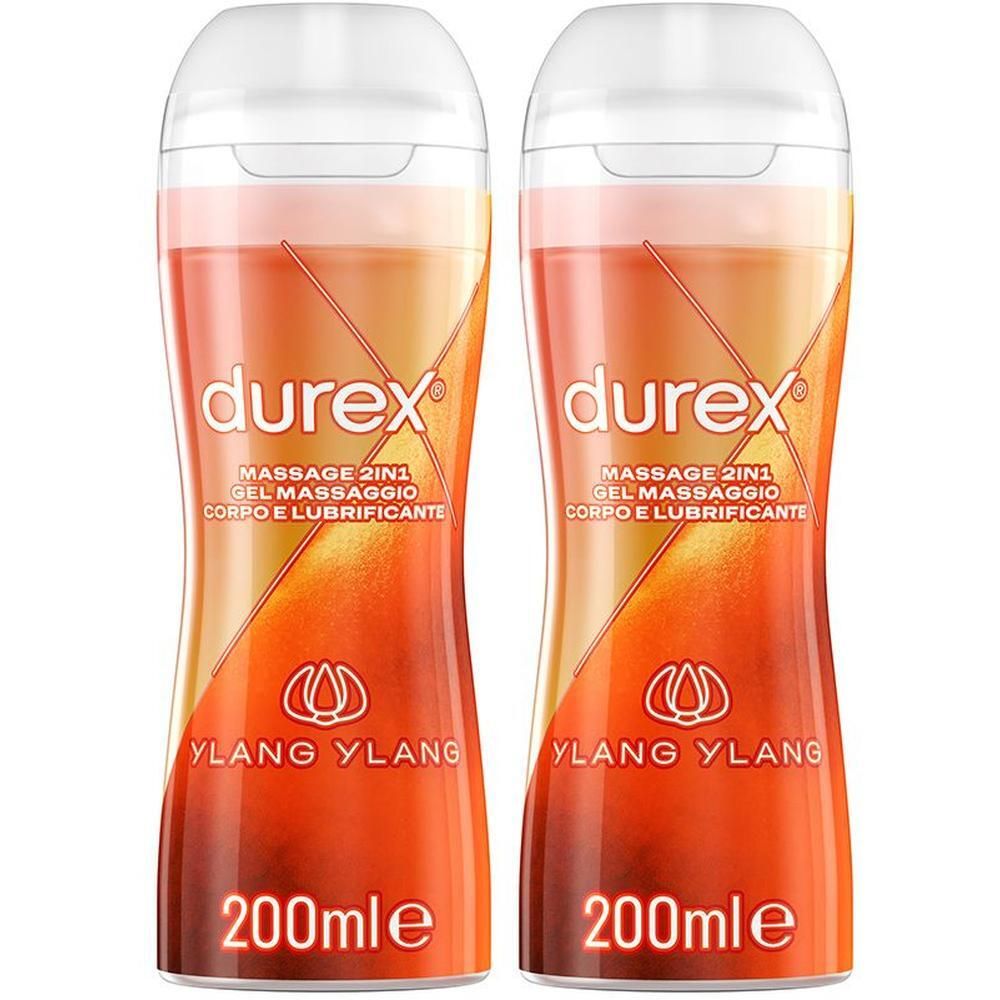 Durex Massage 2in1 Gel Massaggio Corpo E Lubrificante 2x200 ml