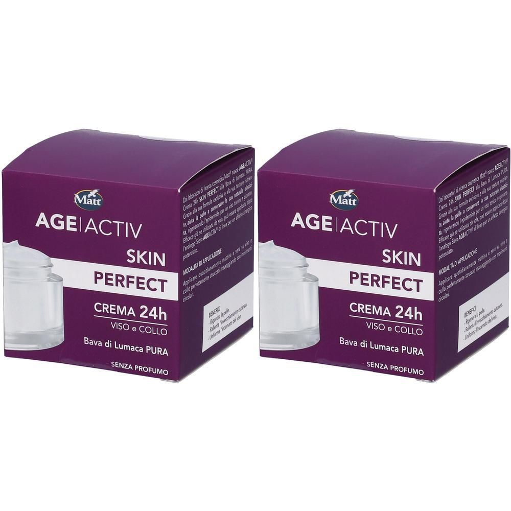 Matt® Crema 24h Elasticizzante Anti-età Bava di Lumaca 2x50 ml