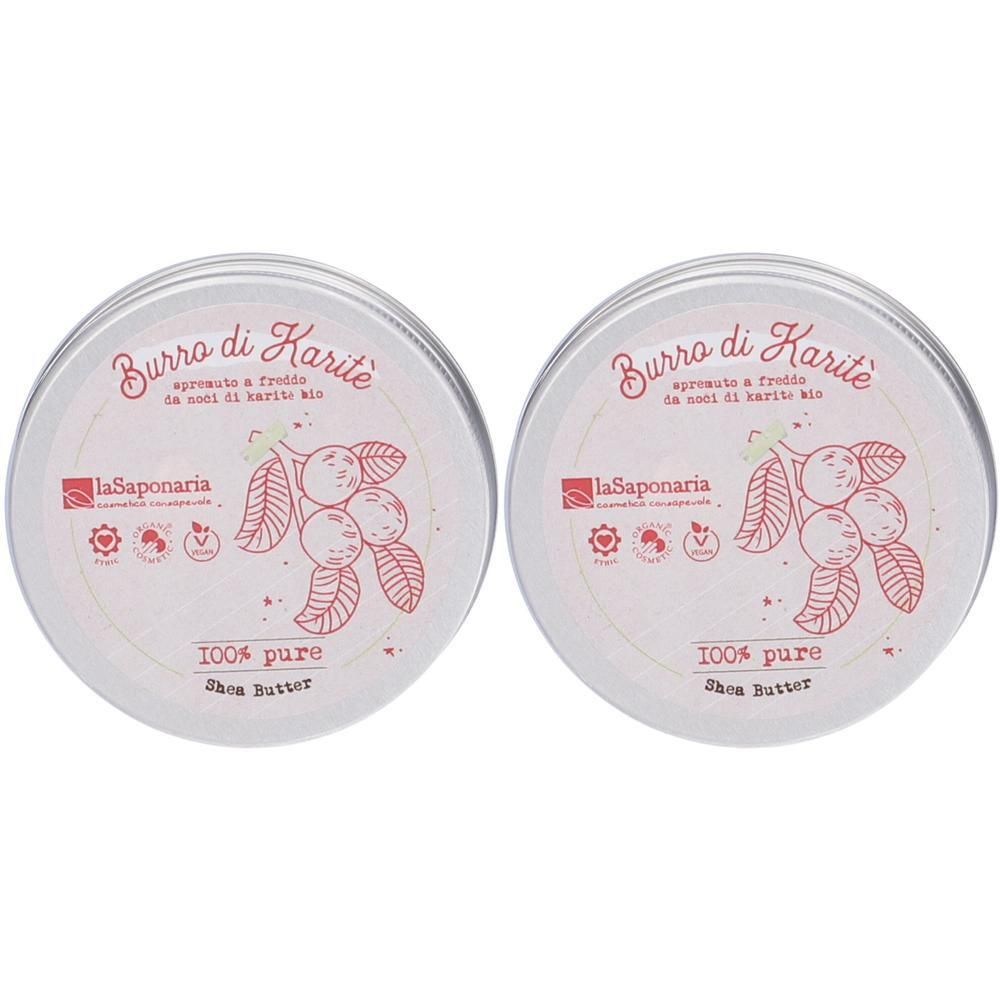 La Saponaria Burro Di Karite' 100% Bio Elasticizzante 2x50 ml