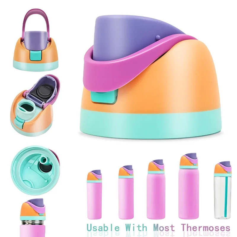 1–5 Stück Ersatzdeckel für Thermoskanne, Wasserflasche, 16 Unzen, 24 Unzen, 32 Unzen, 40 Unzen, BPA-frei, auslaufsicher, Flip-Top-Abdeckung, Flaschenverschluss, Zubehör Image