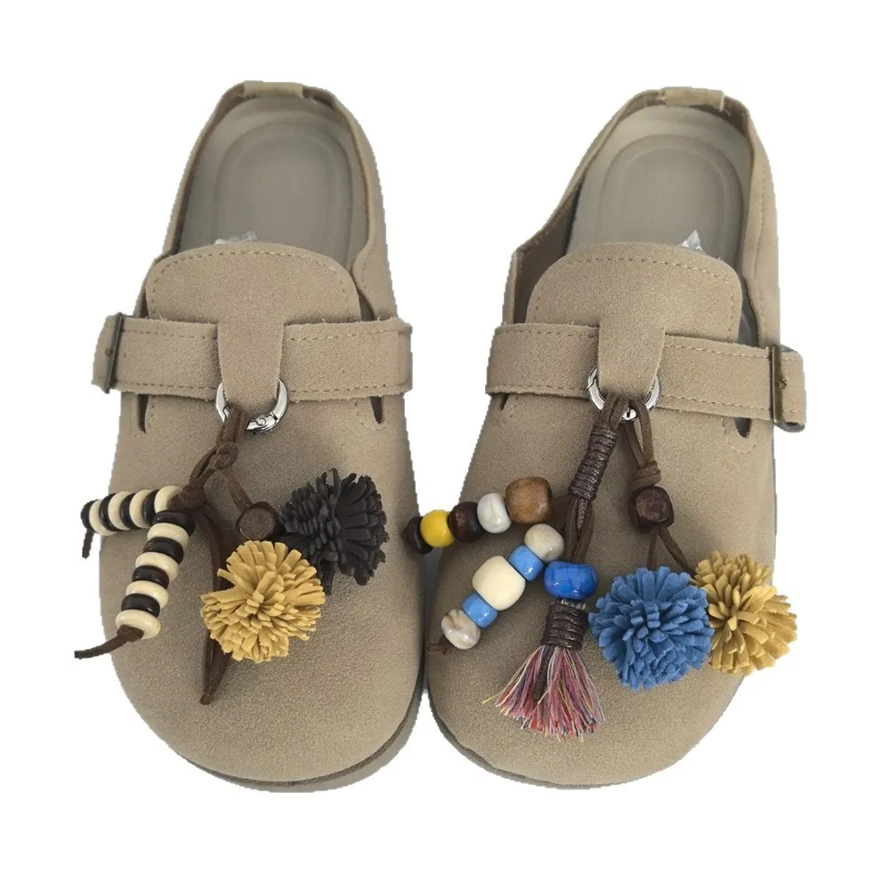 Maillard Flower Pine Cone Pom-Pom Quaste Schnürsenkel mit Holzperlen Känguru Charm Unisex Sneaker Zubehör 1 Stück Image