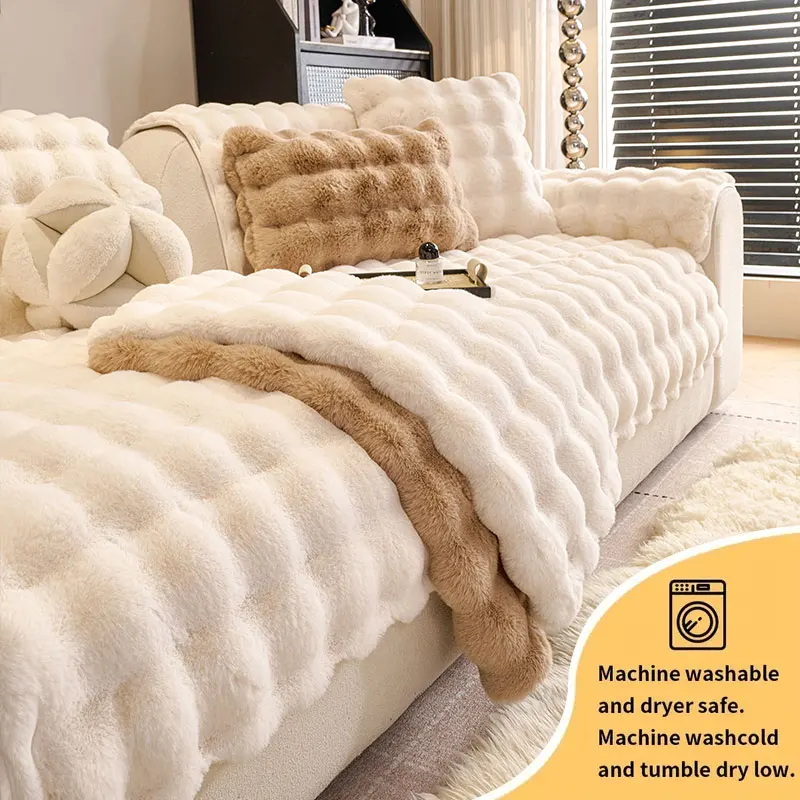 1PC-Wohnzimmer unregelmäßige Sofakissen neue Plüsch Herbst und Winter dickes Kissen Anti-Rutsch-Sofa spezielles staubdichtes Sofakissen Image