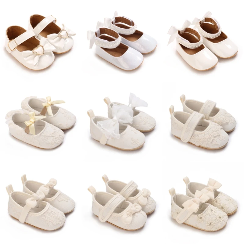 Lauflernschuhe für Babys (0–12 Monate), Prinzessinnenschuhe, weiche Schleife, bestickt, niedlich, modisch Image